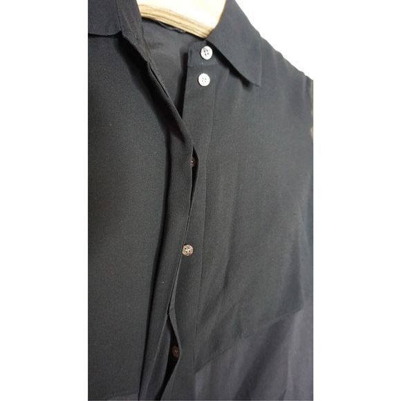 Club Monaco Sz S/M Bruksyde Black Sheer Lightweight Lon Sleeve Dress - Picture 6 of 6